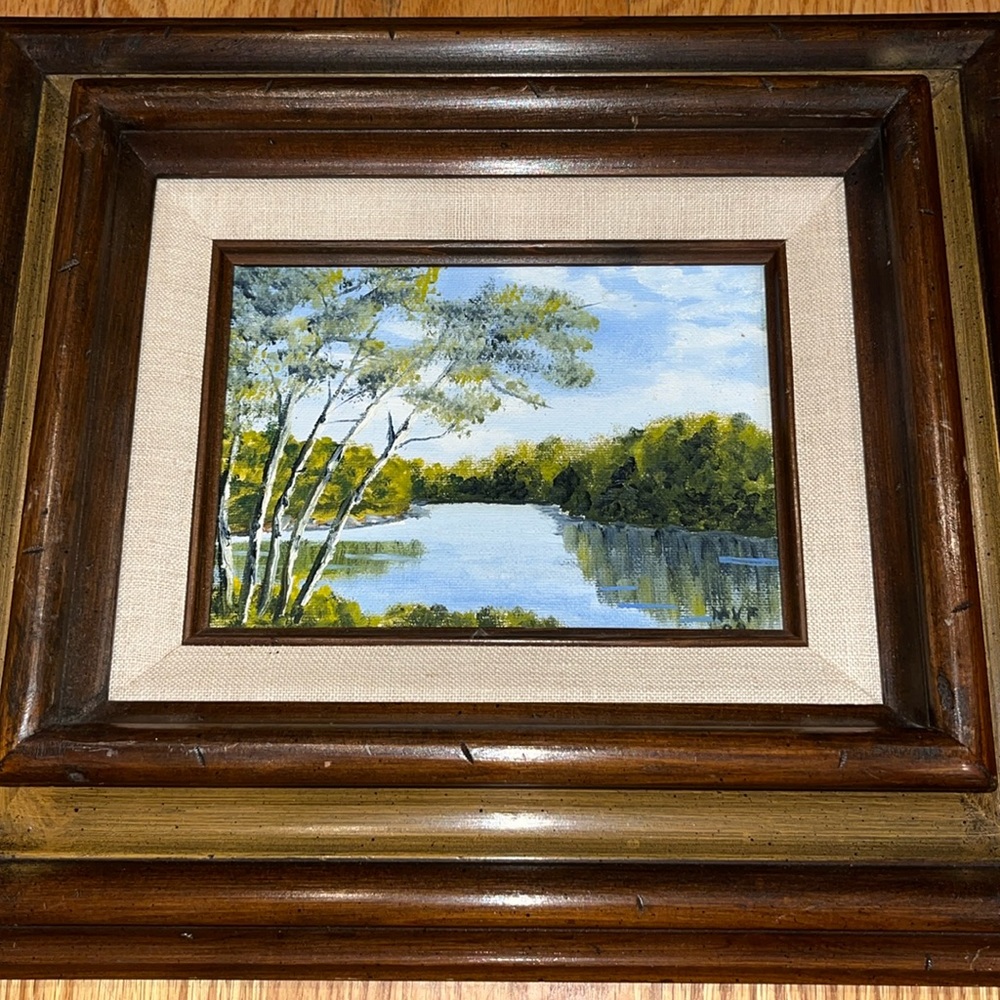 Signed Original Framed Lake Painting